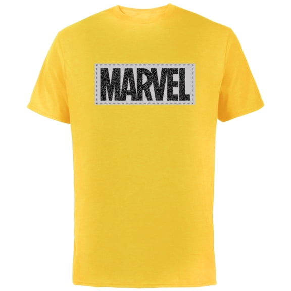 Marvel Logo Black White and Gray - Short Sleeve Cotton T-Shirt for Adults - Customized-Yellow