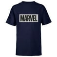 thumbnail image 1 of Marvel Logo Black White and Gray - Short Sleeve T-Shirt for Kids - Customized-Navy, 1 of 5