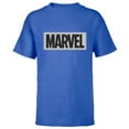 thumbnail image 1 of Marvel Logo Black White and Gray - Short Sleeve T-Shirt for Kids - Customized-Royal, 1 of 5