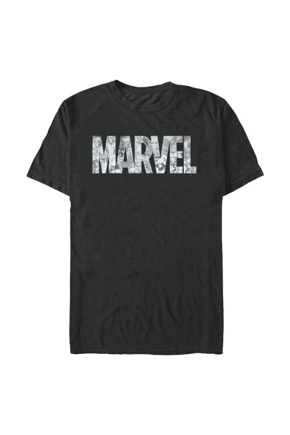 Logo Comics Gray Pencil Sketch Super Heroes Avengers - Short Sleeve Blended T-Shirt for Adults - Customized-Dark Heather
