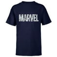 thumbnail image 1 of Marvel Logo Comics Gray Pencil Sketch Super Heroes Avengers - Short Sleeve T-Shirt for Kids - Customized-Navy, 1 of 5