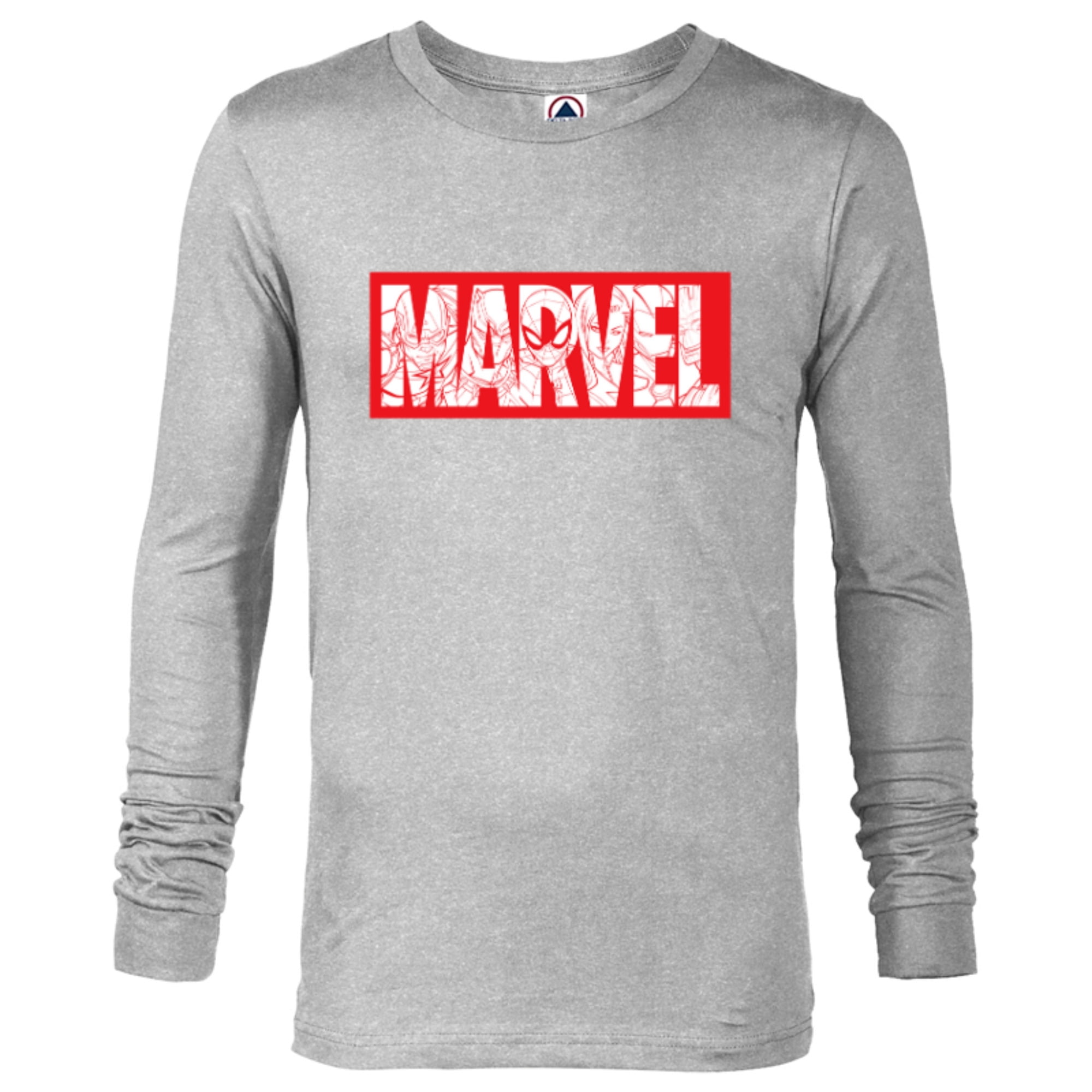 Sleeve Super Marvel Long and Comics Red Red - More Logo T-Shirt Customized-New - Avengers Heroes Men for