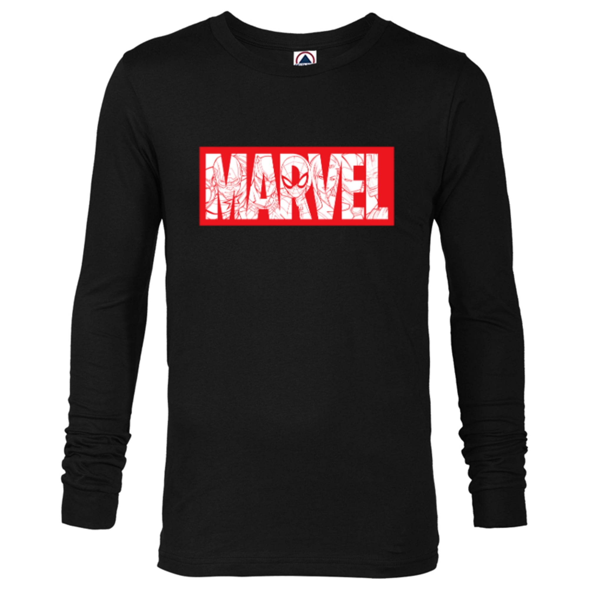 Marvel Logo Comics Customized-New - Avengers More T-Shirt Long Men Sleeve Red Super and for Red - Heroes