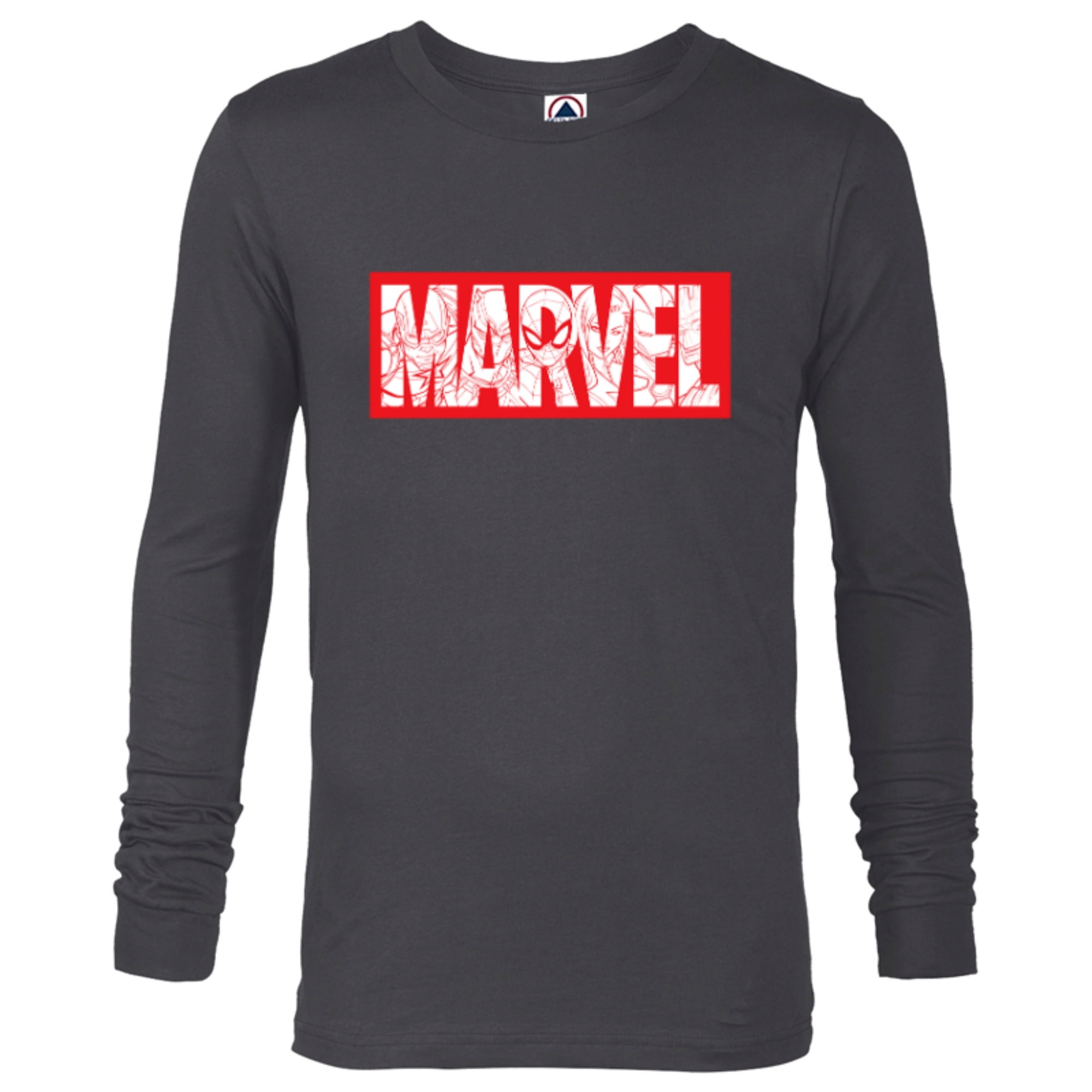 Avengers Red and Long T-Shirt - for Logo Sleeve Red - Marvel Customized-New Comics More Super Heroes Men