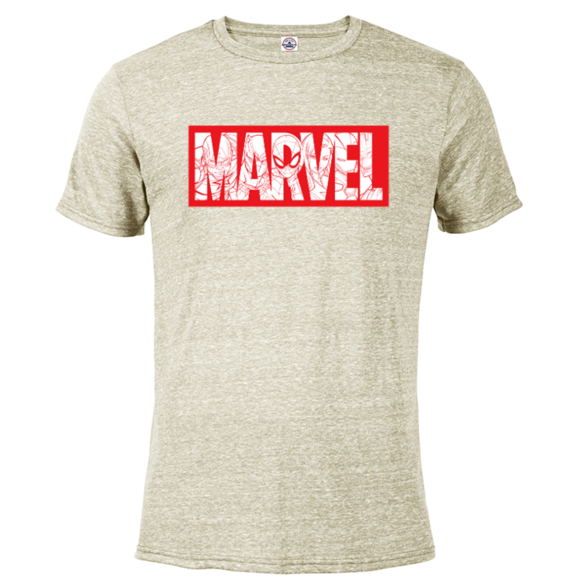 Marvel Logo Comics Red Super Heroes Avengers and More - Short Sleeve  Blended T-Shirt for Adults - Customized-Putty Snow Heather
