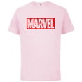 thumbnail image 1 of Marvel Logo Comics Red Super Heroes Avengers and More - Short Sleeve Cotton T-Shirt for Adults - Customized-Soft Pink, 1 of 5