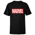 thumbnail image 1 of Marvel Logo Comics Red Super Heroes Avengers and More - Short Sleeve T-Shirt for Kids - Customized-Black, 1 of 5