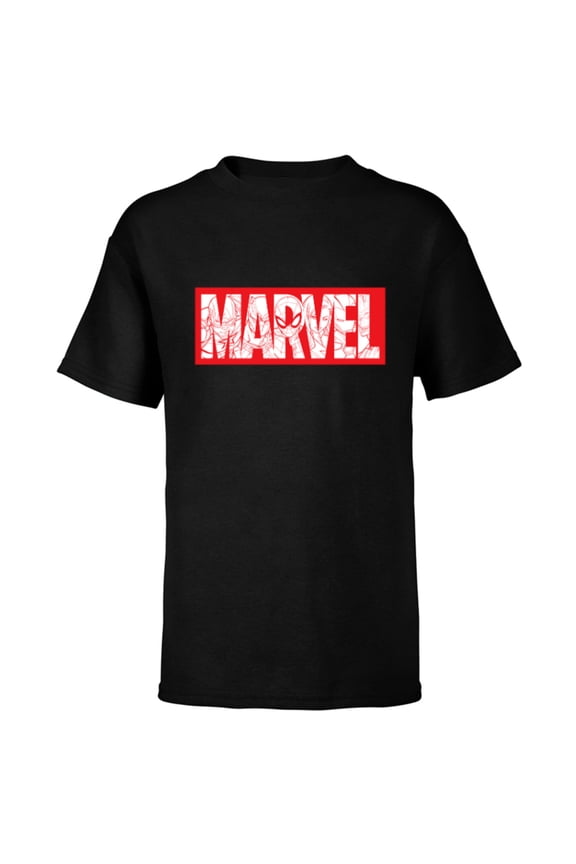 Logo Comics Red Super Heroes Avengers and More - Short Sleeve T-Shirt for Kids - Customized-Black