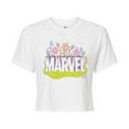 thumbnail image 1 of Marvel - Logo Florals - Juniors Cropped Graphic T-Shirt, 1 of 5