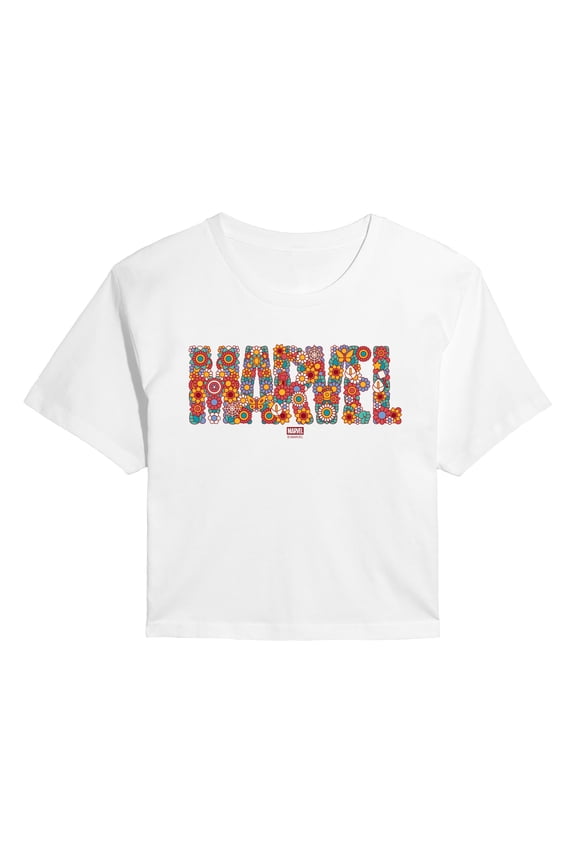 - Logo Florals - Juniors Cropped Graphic T-Shirt