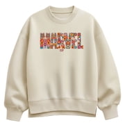 Marvel - Logo Florals Womens Oversized Fleece Crew Sweatshirt
