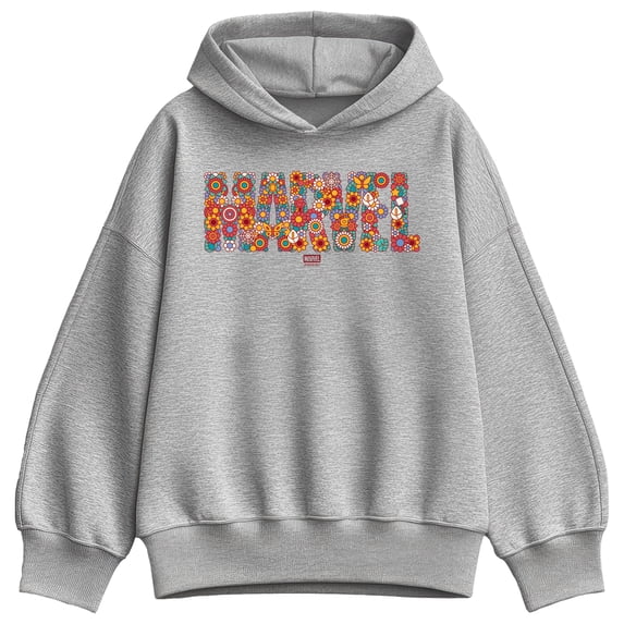 Marvel - Logo Florals Women's Oversized Fleece Hoodie Sweatshirt
