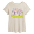 thumbnail image 1 of Marvel - Logo Florals - Women's Oversized Graphic T-Shirt, 1 of 5