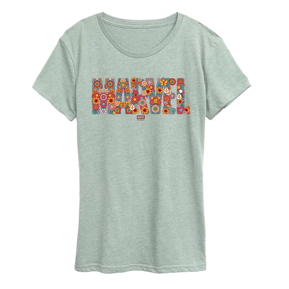 Marvel - Logo Florals Women's Short Sleeve Graphic T-Shirt