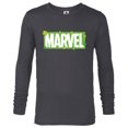 thumbnail image 1 of Marvel Logo Four-Leaf Clovers Green St Patrick’s Day - Long Sleeve T-Shirt for Men - Customized-Charcoal Heather, 1 of 5