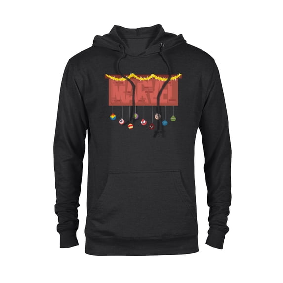 Marvel Logo Holiday Christmas Avengers Super Hero Ornaments - Pullover Hoodie for Adults - Customized-Black