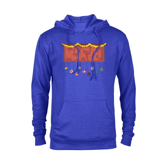 Marvel Logo Holiday Christmas Avengers Super Hero Ornaments - Pullover Hoodie for Adults - Customized-Royal