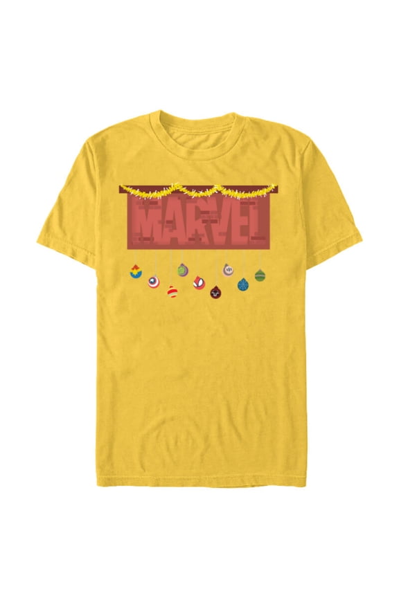 Logo Holiday Christmas Avengers Super Hero Ornaments - Short Sleeve Blended T-Shirt for Adults - Customized-Yellow