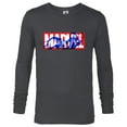 thumbnail image 1 of Marvel Logo Iron Man Comic Art Avengers - Long Sleeve T-Shirt for Men - Customized-Charcoal Heather, 1 of 5