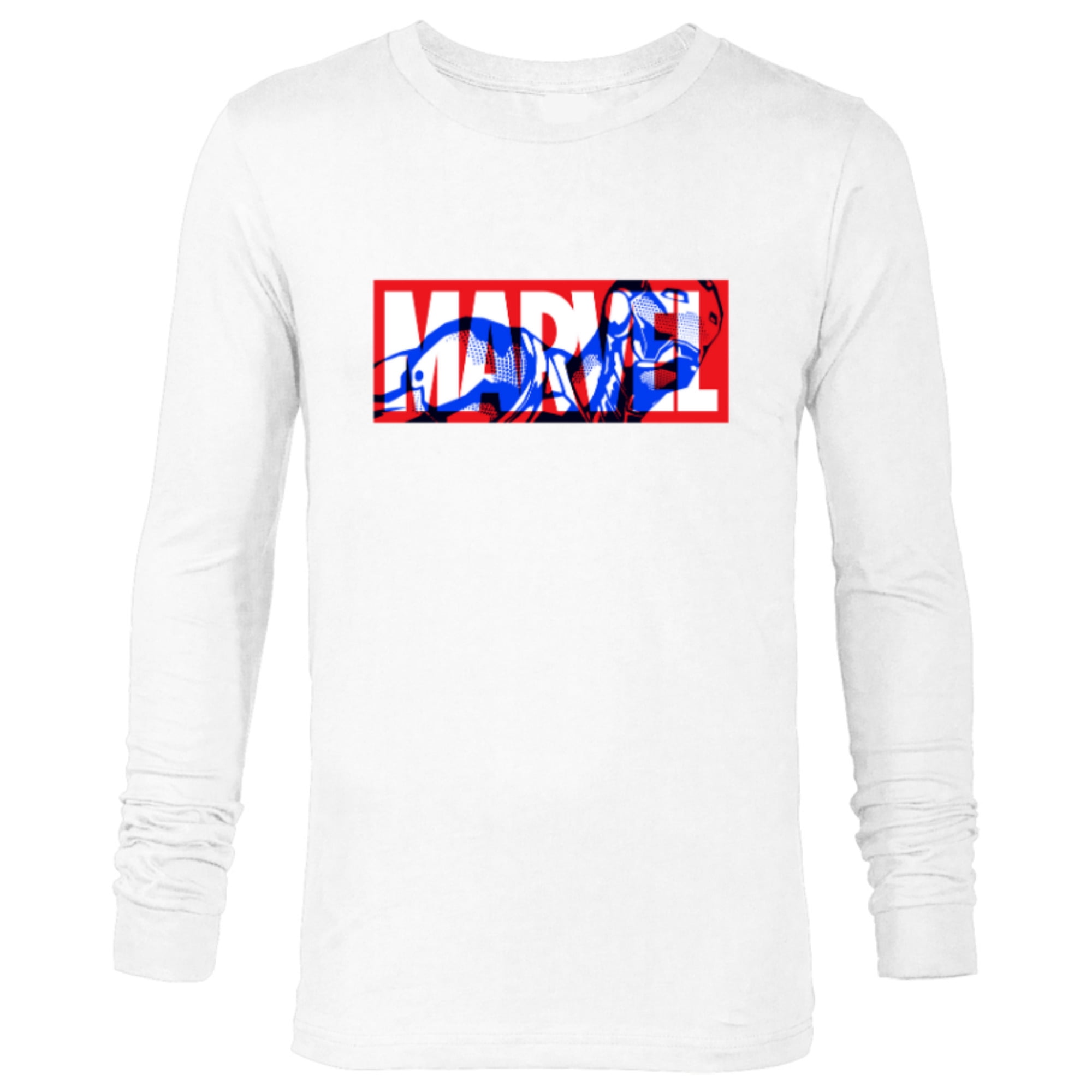 Marvel Logo Iron Man Comic Art Avengers - Long Sleeve T-Shirt for Men - Customized-White