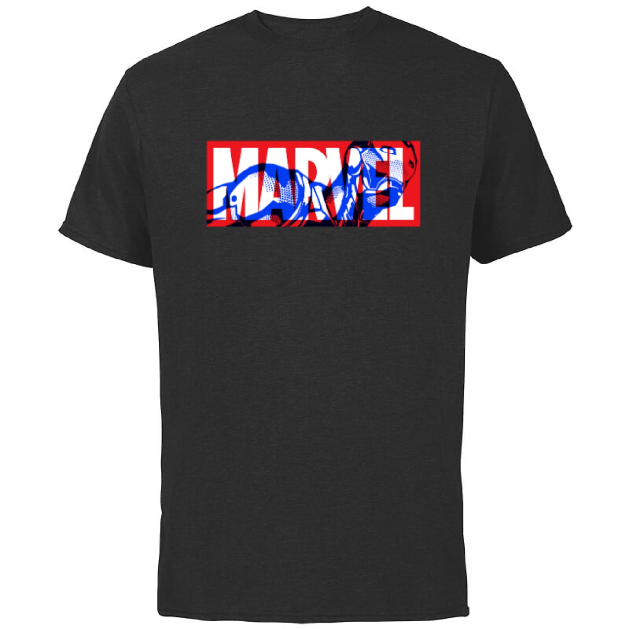 Marvel Logo Iron Man Comic Art Avengers - Short Sleeve Cotton T-Shirt for Adults - Customized-Black