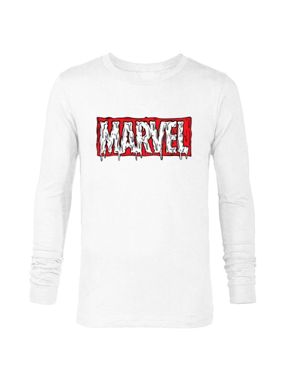 Logo Melting Paint Drip - Long Sleeve T-Shirt for Men - Customized-White