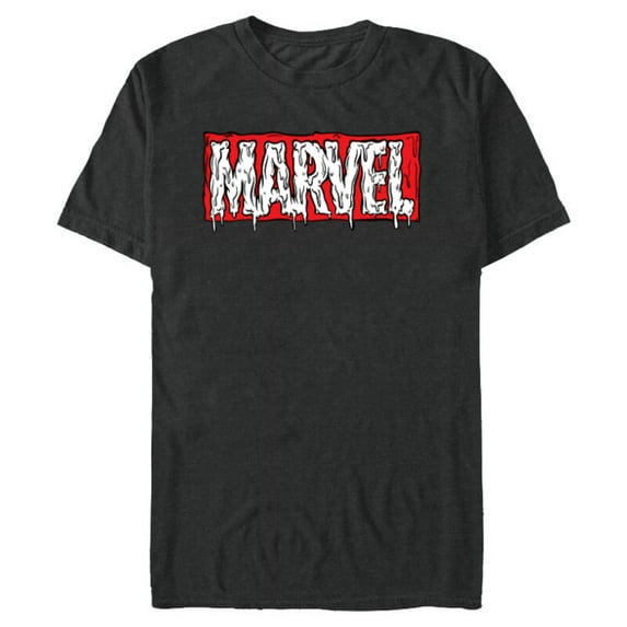 Marvel Logo Melting Paint Drip - Short Sleeve Blended T-Shirt for Adults - Customized-Dark Heather