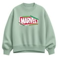 thumbnail image 1 of Marvel - Logo Paper  - Ladies Oversized Fleece Crew Sweatshirt, 1 of 3