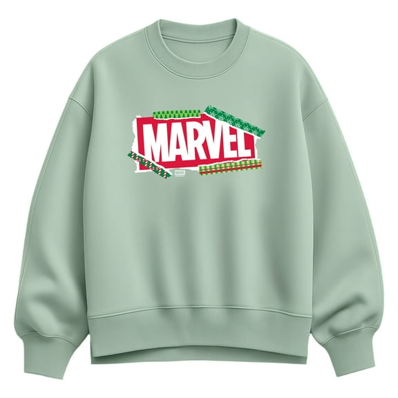 Marvel - Logo Paper  - Ladies Oversized Fleece Crew Sweatshirt