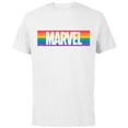 thumbnail image 1 of Marvel Logo Pride - Short Sleeve Cotton T-Shirt for Adults - Customized-White, 1 of 5