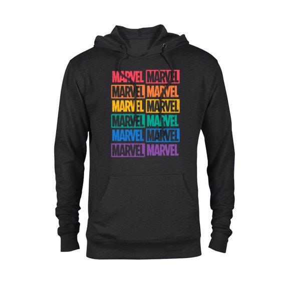 Marvel Logo Print Pride - Pullover Hoodie for Adults - Customized-Black