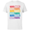 thumbnail image 1 of Marvel Logo Print Pride - Short Sleeve Cotton T-Shirt for Adults - Customized-White, 1 of 5