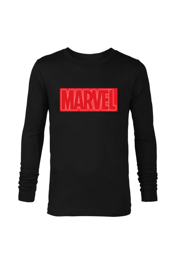 Logo Red and White Negative Space - Long Sleeve T-Shirt for Men - Customized-Black