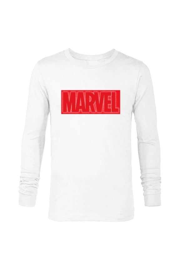 Logo Red and White Negative Space - Long Sleeve T-Shirt for Men - Customized-White