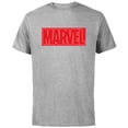 thumbnail image 1 of Marvel Logo Red and White Negative Space - Short Sleeve Cotton T-Shirt for Adults - Customized-Athletic Heather, 1 of 5