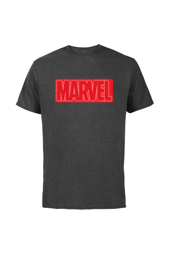 Logo Red and White Negative Space - Short Sleeve Cotton T-Shirt for Adults - Customized-Charcoal