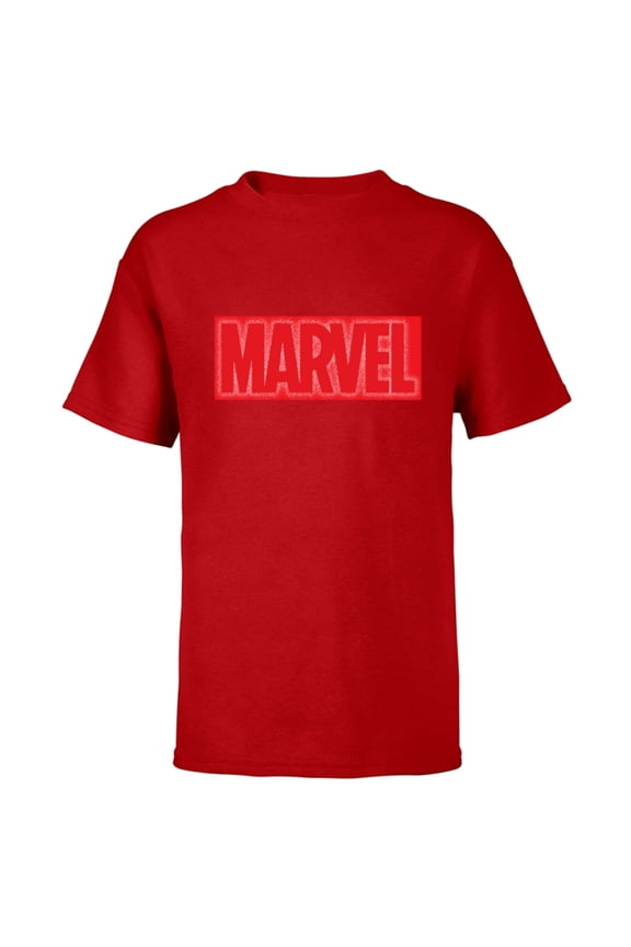 Logo Red and White Negative Space - Short Sleeve T-Shirt for Kids - Customized-Red