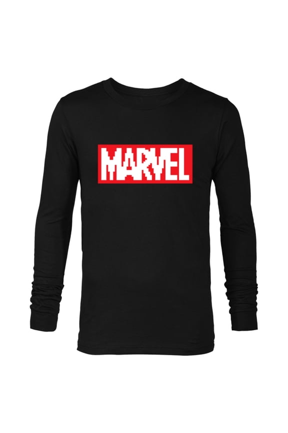 Logo Retro 8-Bit Pixel Art Style Classic - Long Sleeve T-Shirt for Men - Customized-Black