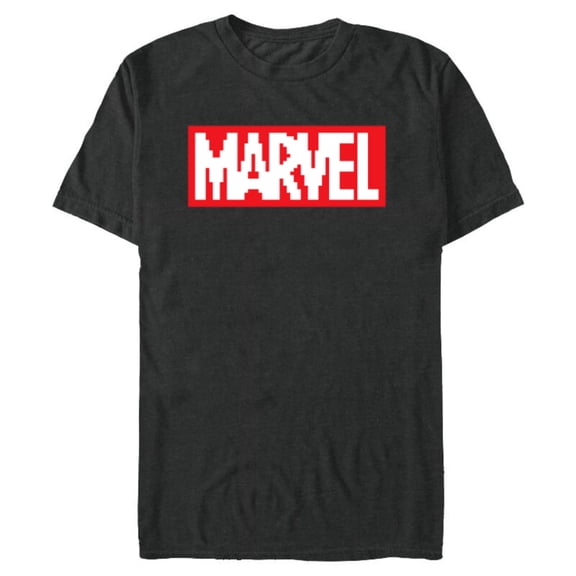 Marvel Logo Retro 8-Bit Pixel Art Style Classic - Short Sleeve Blended T-Shirt for Adults - Customized-Dark Heather