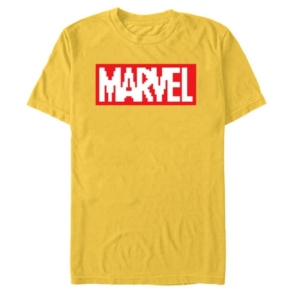 Marvel Logo Retro 8-Bit Pixel Art Style Classic - Short Sleeve Blended T-Shirt for Adults - Customized-Yellow