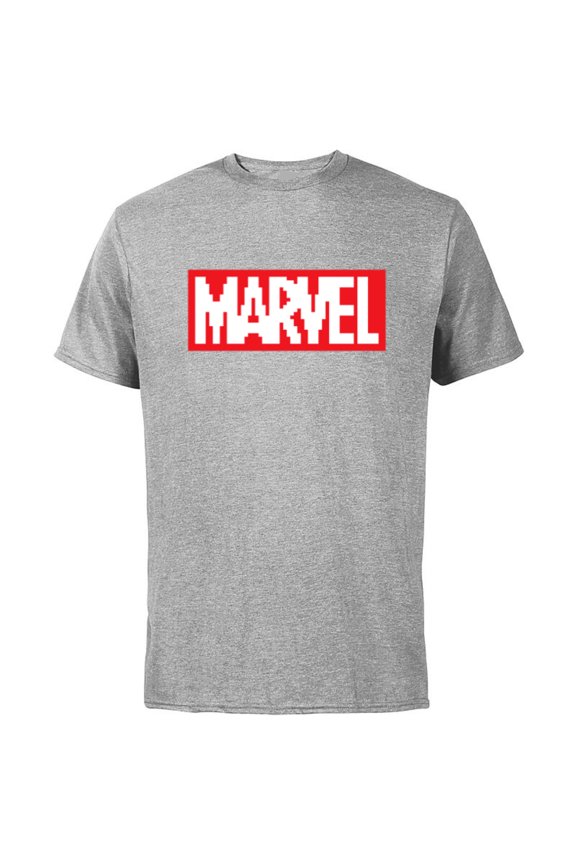 Logo Retro 8-Bit Pixel Art Style Classic - Short Sleeve Cotton T-Shirt for Adults - Customized-Athletic Heather