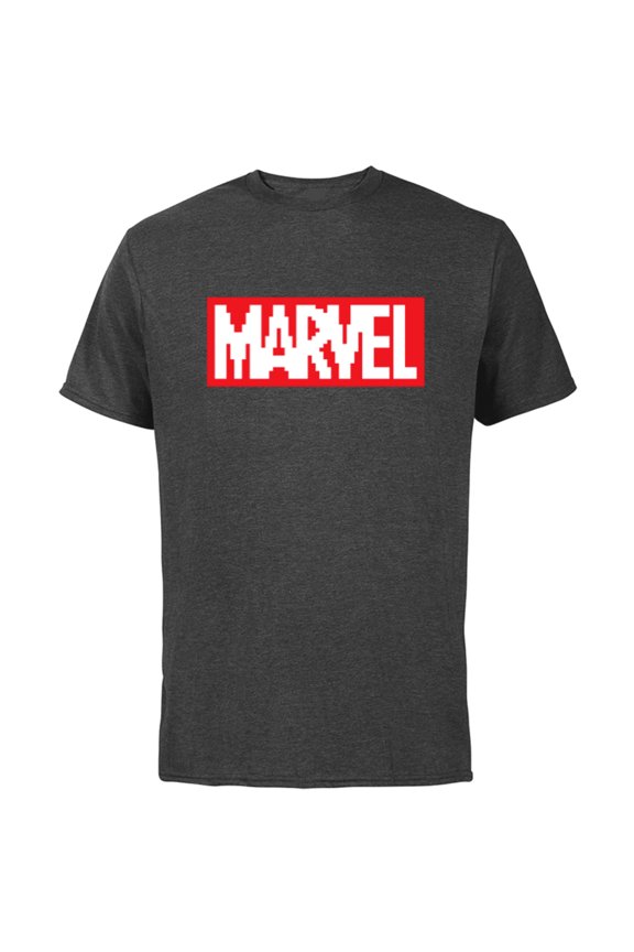 Logo Retro 8-Bit Pixel Art Style Classic - Short Sleeve Cotton T-Shirt for Adults - Customized-Charcoal