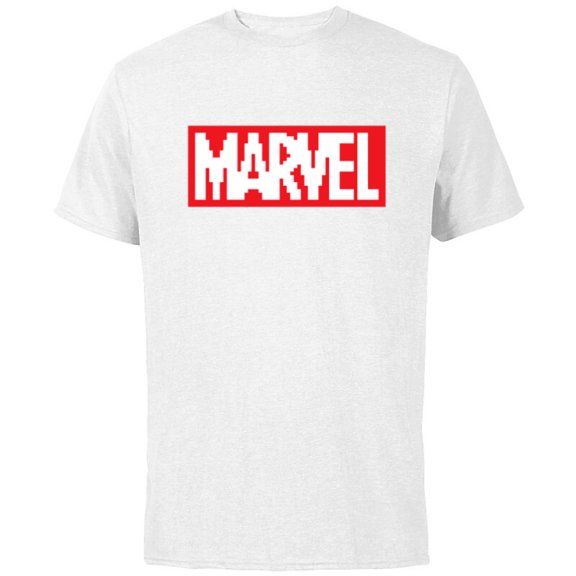 Marvel Logo Retro 8-Bit Pixel Art Style Classic - Short Sleeve Cotton T-Shirt for Adults - Customized-White