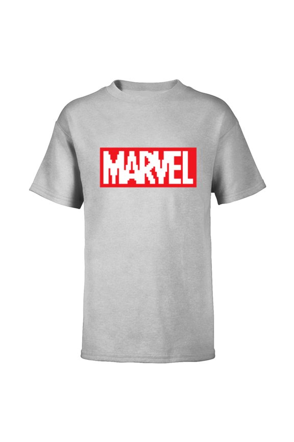 Logo Retro 8-Bit Pixel Art Style Classic - Short Sleeve T-Shirt for Kids - Customized-Athletic Heather