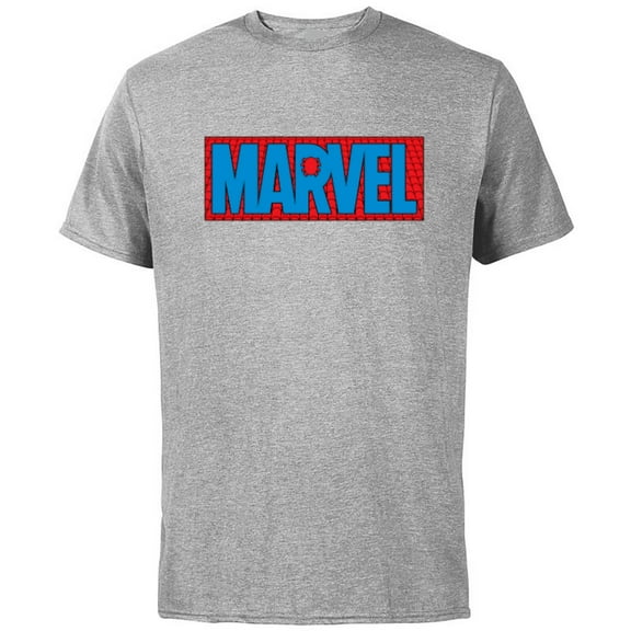 Marvel Logo Spider-Man Webs - Short Sleeve Cotton T-Shirt for Adults - Customized-Athletic Heather