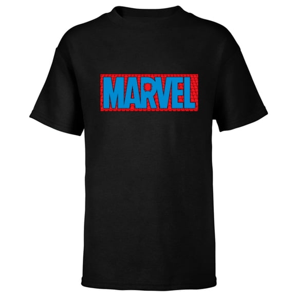 Marvel Logo Spider-Man Webs - Short Sleeve T-Shirt for Kids - Customized-Black