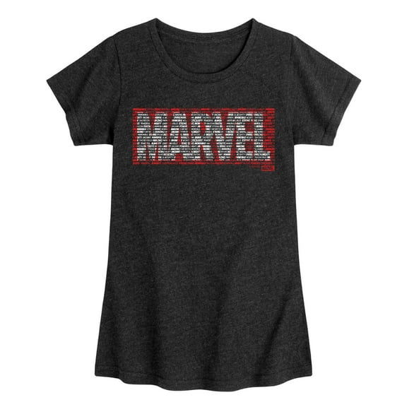 Marvel - Logo Word Fill - Toddler And Youth Girls Fitted Short Sleeve Graphic T-Shirt
