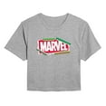 thumbnail image 1 of Marvel - Logo Paper - Juniors Cropped Short Sleeve Graphic T-Shirt, 1 of 4