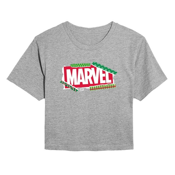 Marvel - Logo Paper - Juniors Cropped Short Sleeve Graphic T-Shirt