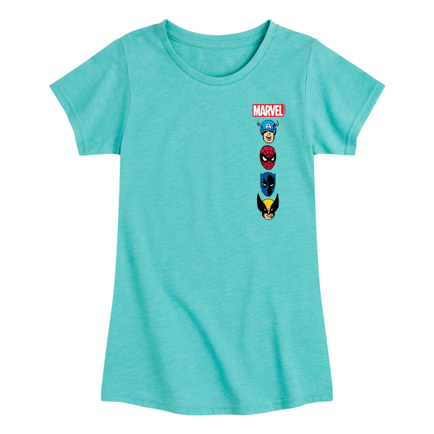 Marvel Ms Fist Panel Girls Short Sleeve Tee Shirt, Light Pink, Medium